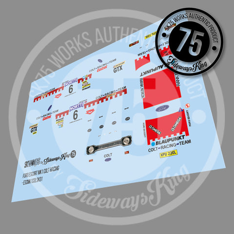 Ford Escort MK1 RS1600 Colt Racing 1/64 Waterslide Decal Sheet