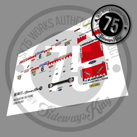 Ford Escort MK1 RS1600 Colt Racing 1/64 Waterslide Decal Sheet