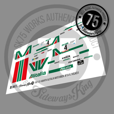 Fiat 131 Abarth 'Alitalia' Waterslide Decal Sheet