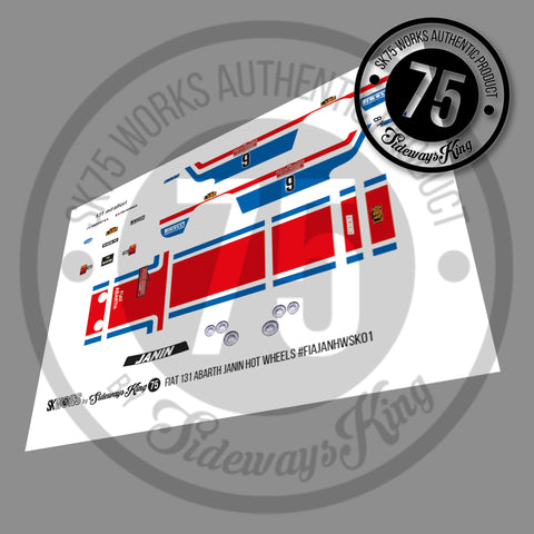 Fiat 131 Abarth 'Janin' Waterslide Decal Sheet