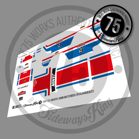Fiat 131 Abarth 'Janin' Waterslide Decal Sheet
