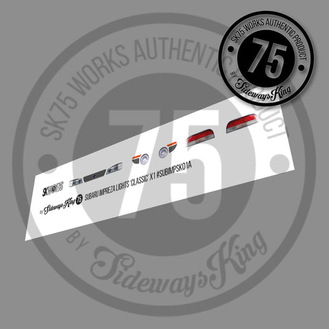Subaru Impreza 'Classic' Light Set 1/64th Waterslide Decal Sheet