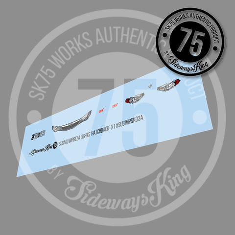 Subaru Impreza 'Hatchback' Light Set 1/64th Waterslide Decal Sheet