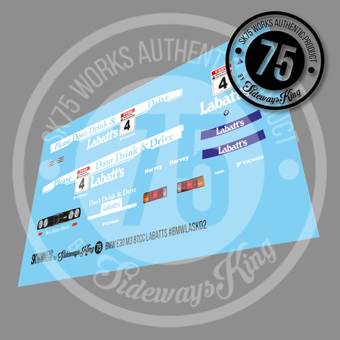 BMW E30 M3 'LABATTS' BTCC Waterslide Decal Sheet