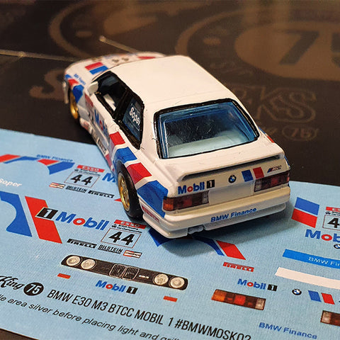 BMW E30 M3 'MOBIL 1' BTCC Waterslide Decal Sheet