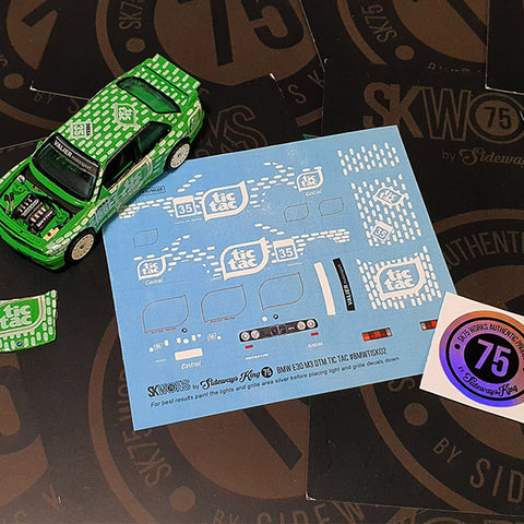 BMW E30 M3 'TIC TAC' DTM Waterslide Decal Sheet