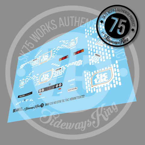 BMW E30 M3 'TIC TAC' DTM Waterslide Decal Sheet