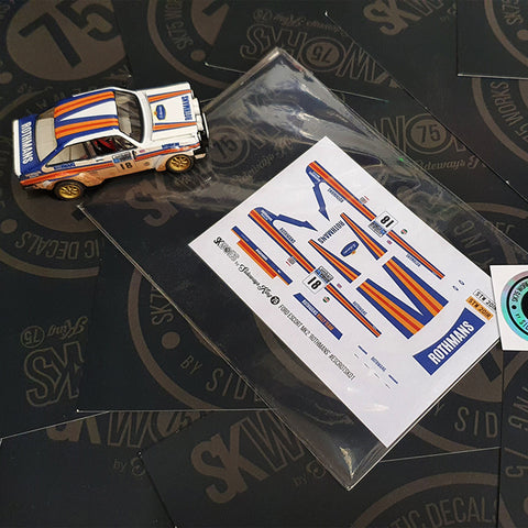 Ford Escort MK2 'ROTHMANS' Waterslide Decal Sheet