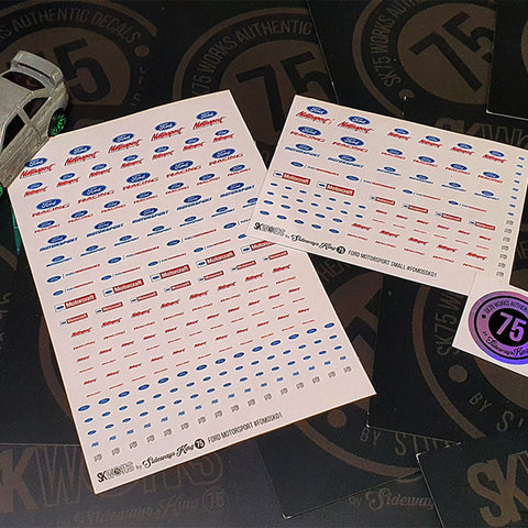 FORD MOTORSPORT Waterslide Decal Sheet