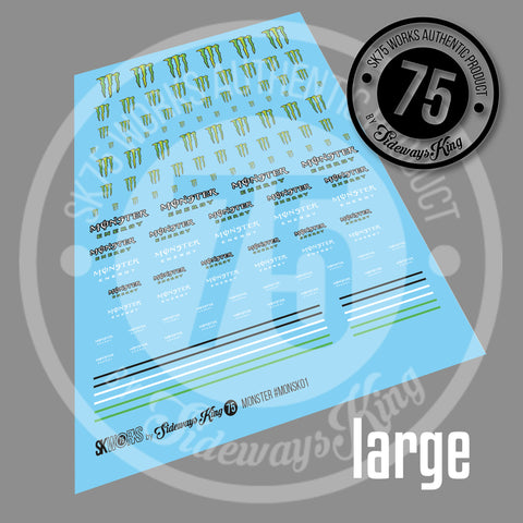 MONSTER ENERGY Waterslide Decal Sheet