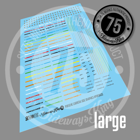 PORSCHE CARRERA Side Graphics & Badges Waterslide Decal Sheet